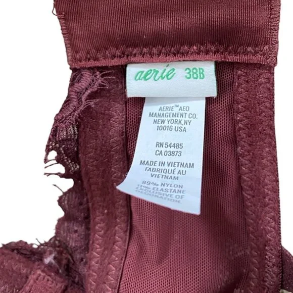 Aerie Real Power Plunge Push Up Eyelash Lace Bra - 38B - Picture 3 of 3